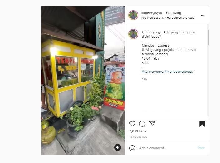 Mendoan Express (Instagram @kulineryogya)