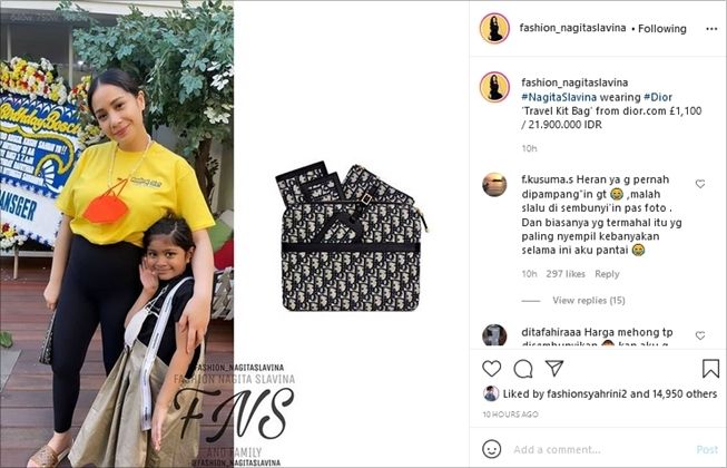 Nagita Slavina bawa dompet Rp21 juta di ulang tahun Rafathar. (Instagram/@fashion_nagitaslavina)