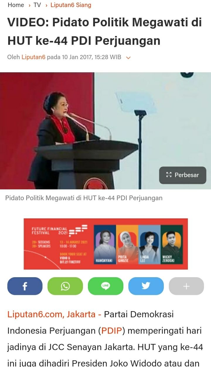 Benarkah Megawati Mundur dari Jabatan Ketua Umum PDIP? (Turnbackhoax.id)