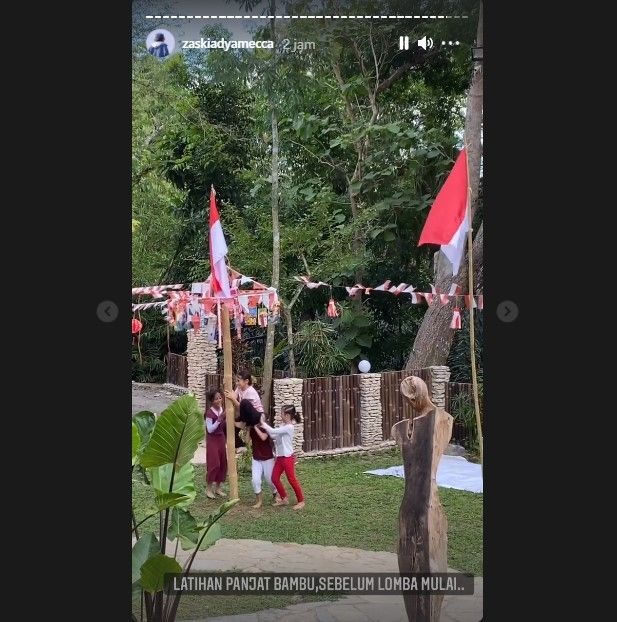 Kegiatan tujubelasan di keluarga Zaskia Adya Mecca (Instagram)