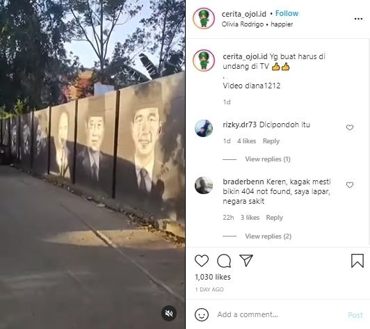 Viral Mural Para Pahlawan RI Diapresiasi. (Instagram/@cerita_ojol.id)