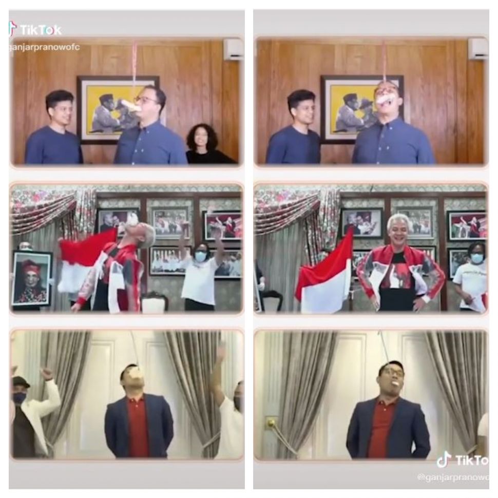 Rayakan 17 Agustus secara virtual (TikTok @ganjarpranowofc)