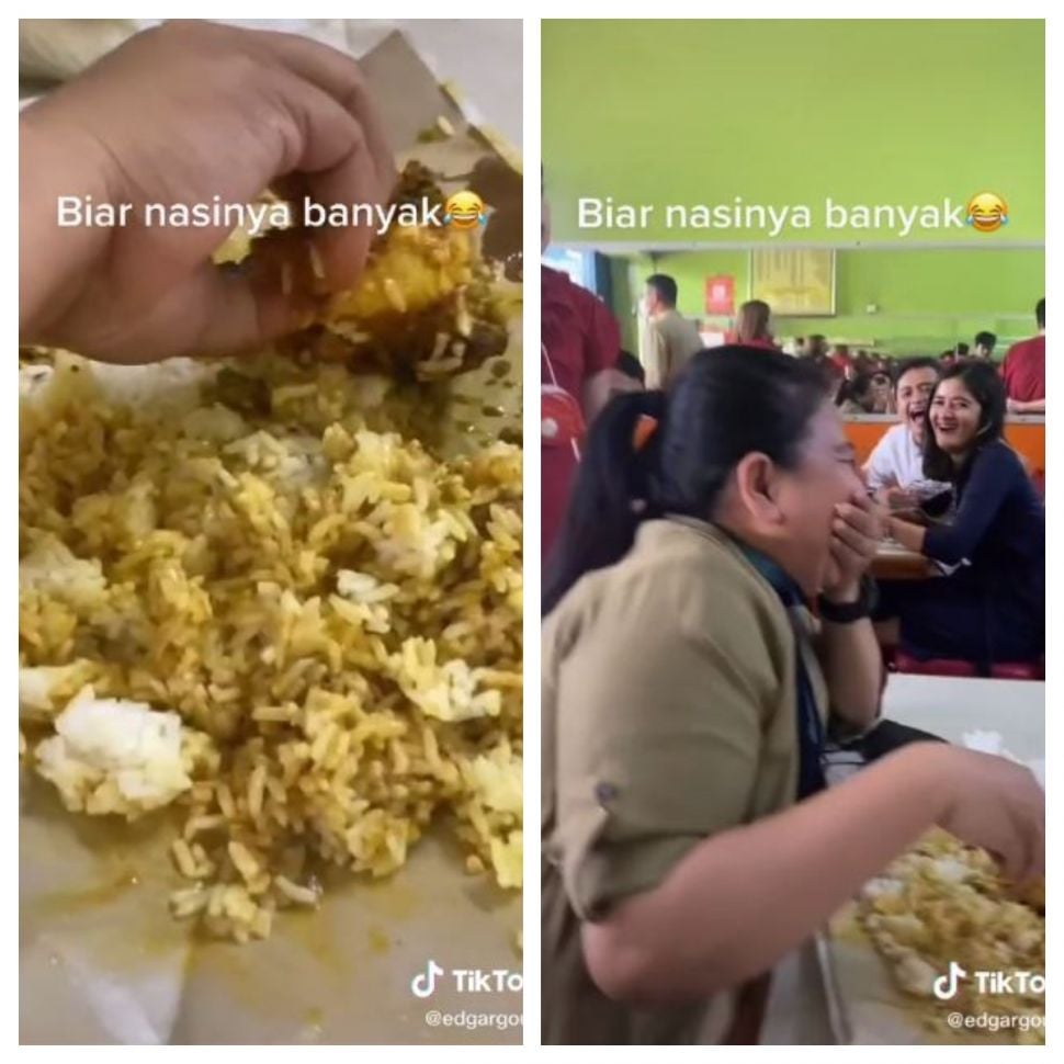 Makan nasi Padang bungkus di tempat (TikTok @edgargouw)