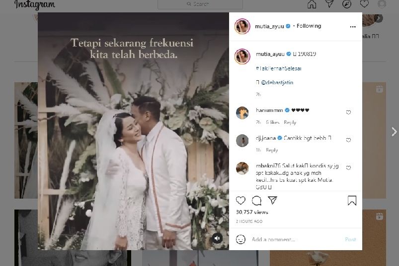 Unggahan Istri Glenn Fredly, Mutia Ayu [Instagram]