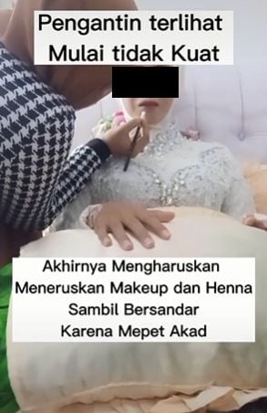 Pengantin dirias sambil berbaring. (Tiktok)