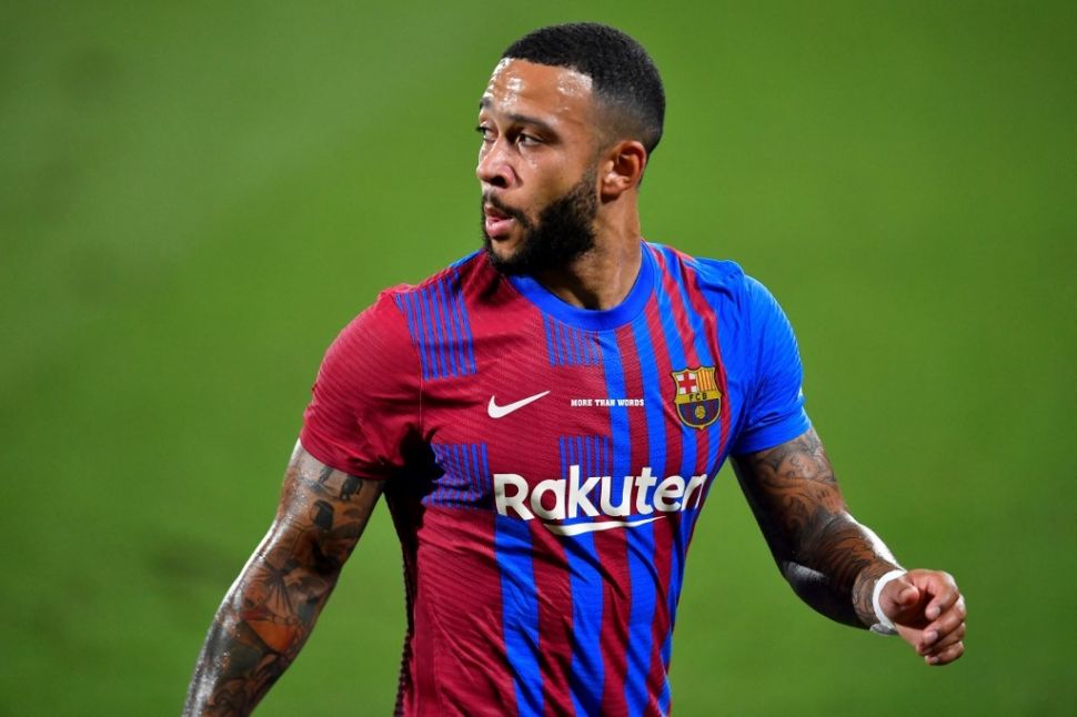 Penyerang Barcelona, Memphis Depay. [Pau BARRENA / AFP]