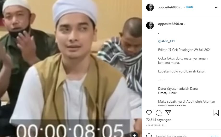 Alvin Faiz dituduh pakai narkoba. (Instagram)