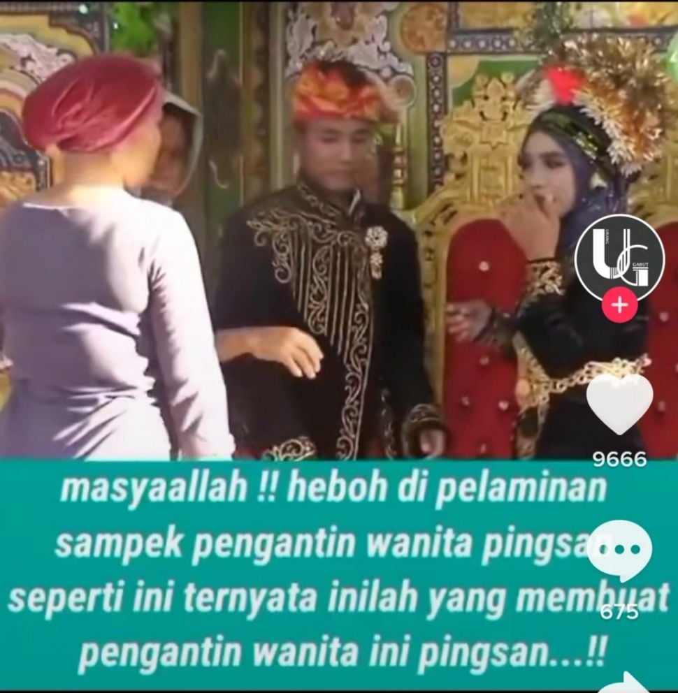 Heboh Pengantin Mendadak Pingsan di Pelaminan, Ternyata Penyebabnya Hal Ini. (Dok: TikTok/@_urang_gabut_)