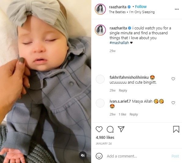 Potret Anak bungsu Rahma Azhari. (Instagram/raazharita)