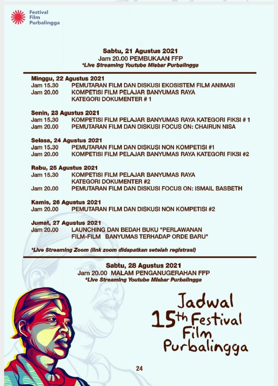 Jadwal festival film purbalingga (FFP). [FFP]