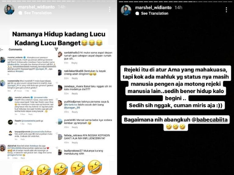 Marshel Widianto direspon negatif netizen soal dirinya jadi Brand Ambassador produk skincare Juragan 99