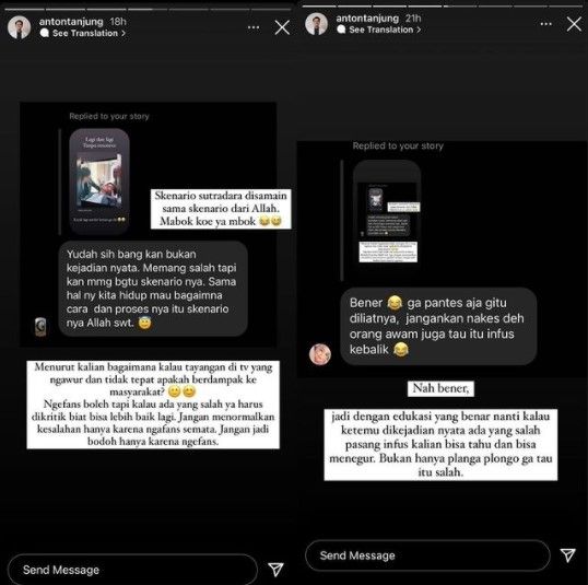 Kriktikan dokter Anton Tanjung (Instagram)