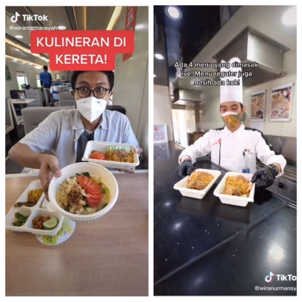 Kulineran di kereta (TikTok @wiranurmansyah)