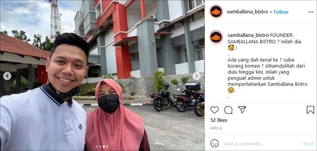 Momen mesra pasutri viral beda 25 tahun, dulunya murid dan guru. (Instagram/@samballana_bistro)