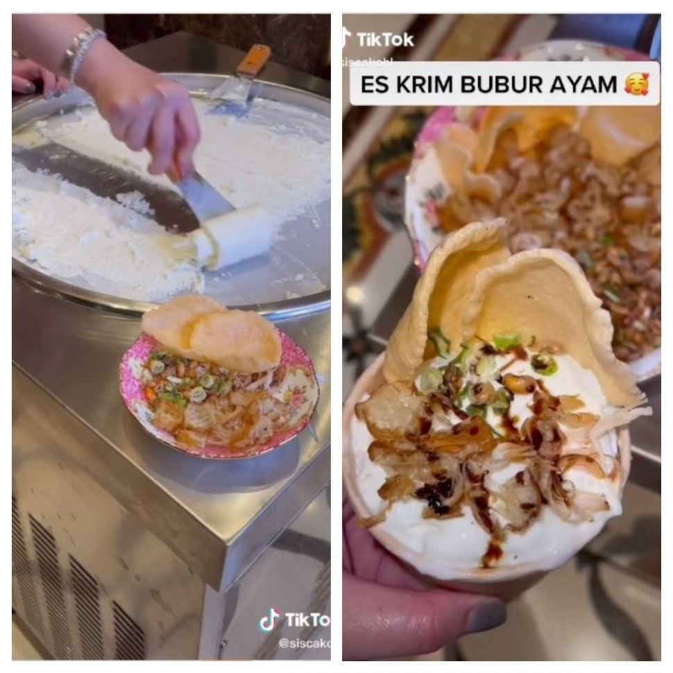 Sisca Kohl bikin es krim bubur ayam (TikTok @siscakohl)