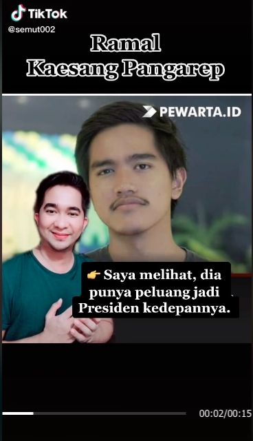 Viral di media sosial TikTok seorang pria sebut Kaesang Pangarep jadi presiden penerus sang ayah. [TikTok]