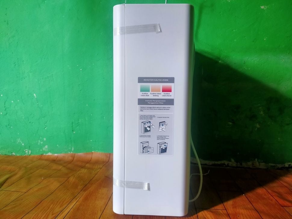 Realme Air Purifier mampu menyaring udara dalam ruangan lebih luas dan lebih bersih. [Suara.com/Dicky Prastya]