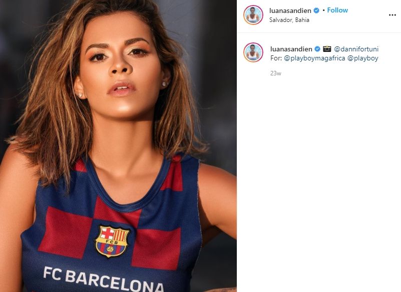 Luana Sandien, model playboy yang tawar tisu bekas Lionel Messi. (Instagram/luanasandien)