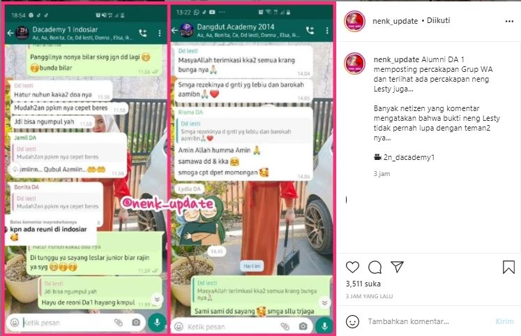 Chat WA Lesti Kejora (instagram.com)