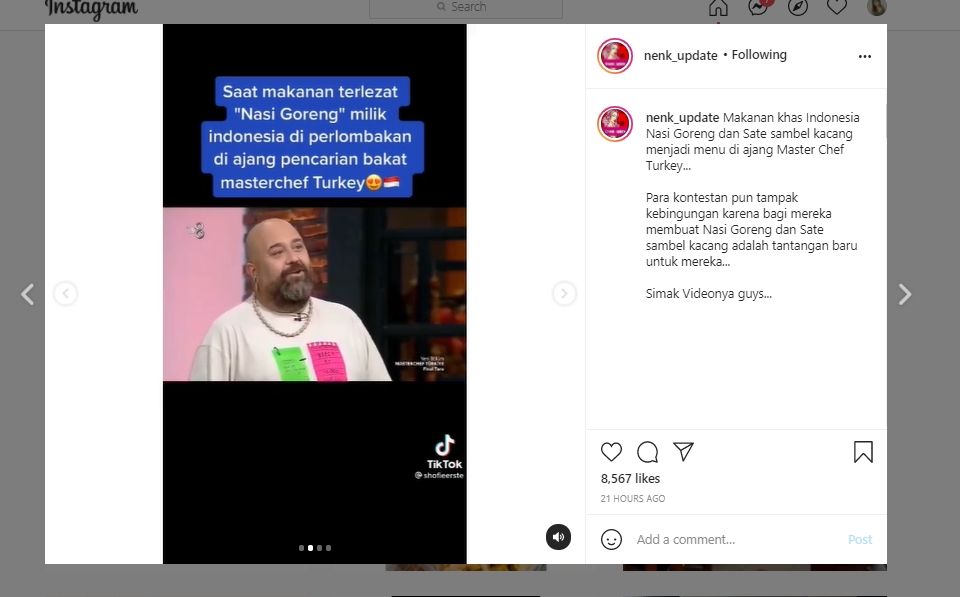 Kelabakan, Viral Peserta MasterChef Panik saat Ditantang Juri Masak Nasi Goreng dan Sate. (Instagram/@nenk_update)