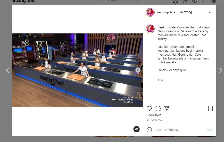 Kelabakan, Viral Peserta MasterChef Panik saat Ditantang Juri Masak Nasi Goreng dan Sate. (Instagram/@nenk_update)