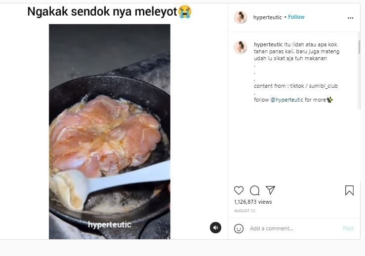 Masak sampai sendok meleleh (Instagram @hyperteutic)