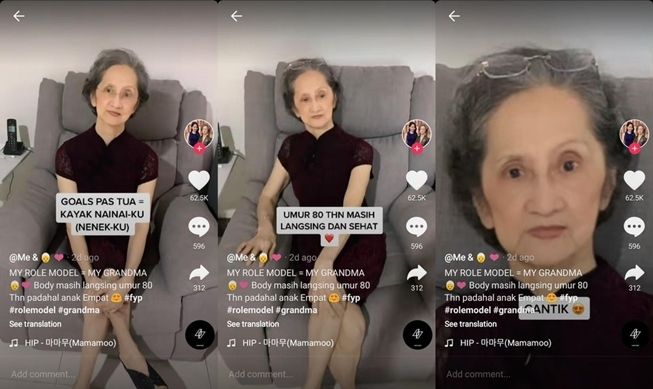 Viral nenek masih kece badai di umur 80 tahun, dipuji body goals. (TikTok/@myaccountisecret)