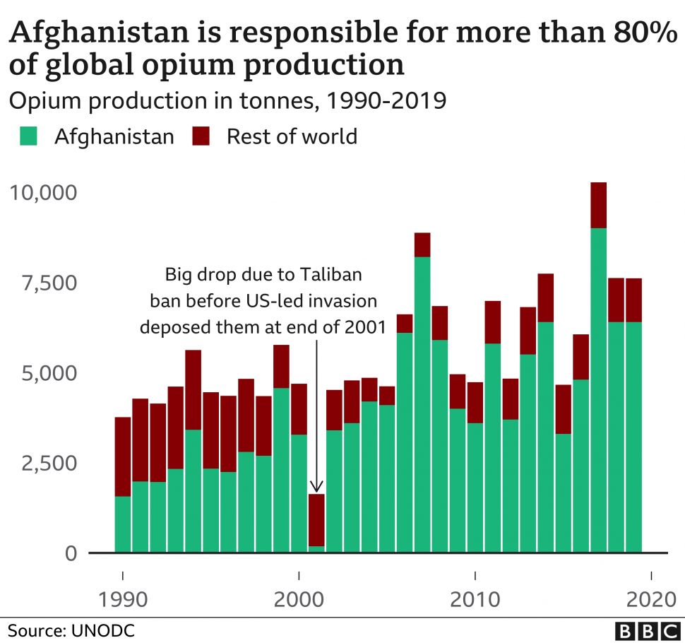Opium yang dihasilkan Taliban. [BBC]