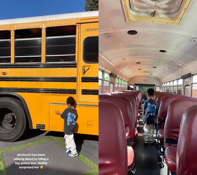 Putri Kylie Jenner dapat kejutan bus sekolah dari sang ayah, Travis Scott. (Instagram/@kyliejenner)