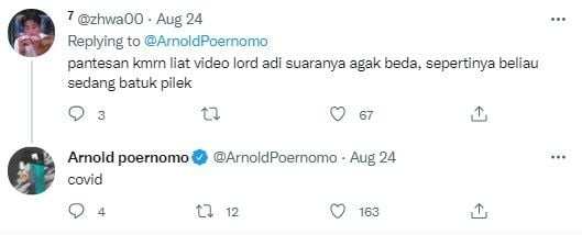 Kabar terbaru Lord Adi. (Twitter/ArnoldPoernomo)