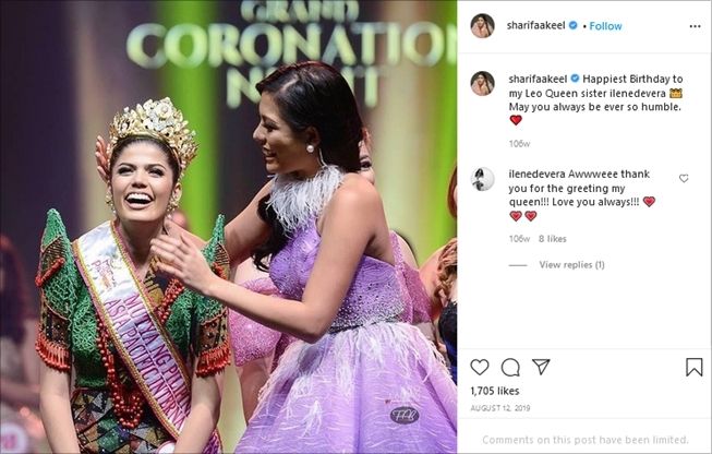 Momen Sharifa Akeel menang di kontes kecantikan Filipina. (Instagram/@sharifaakeel)