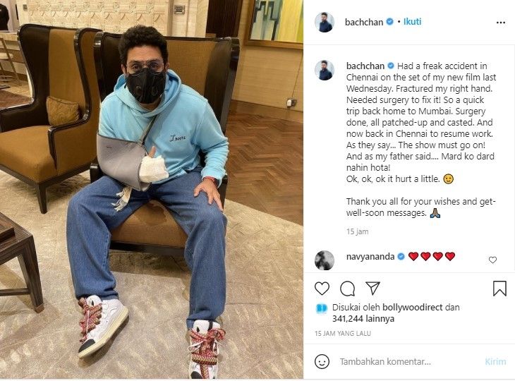 Abhishek Bachchan kecelakaan (Instagram)