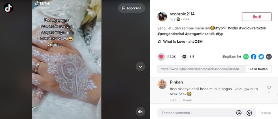 Viral MUA Rias Pengantin yang Dulu Jadi Musuh. (TikTok/@scoorpio2114)