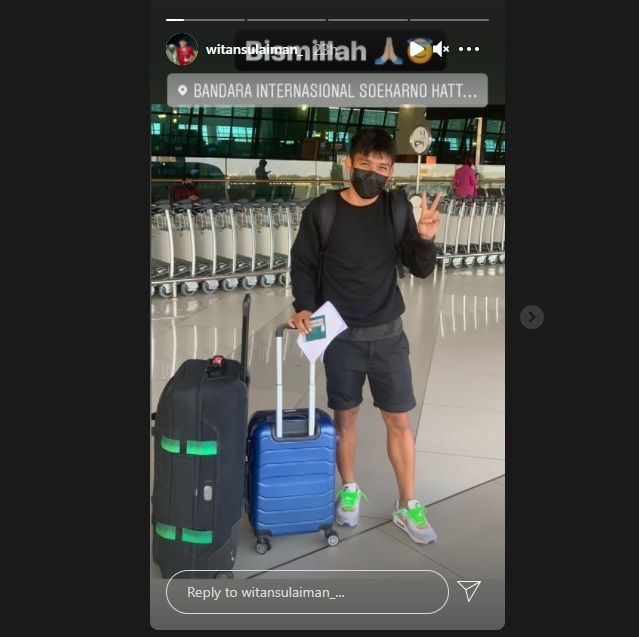 Witan Sulaeman pergi meninggalkan Indonesia. (Instagram/witansulaiman_)