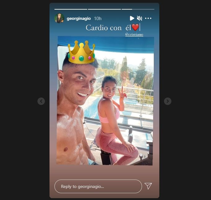 Cristiano Ronaldo dan Georgina Rodriguez olahraga bareng. (Instagram/georginagio)