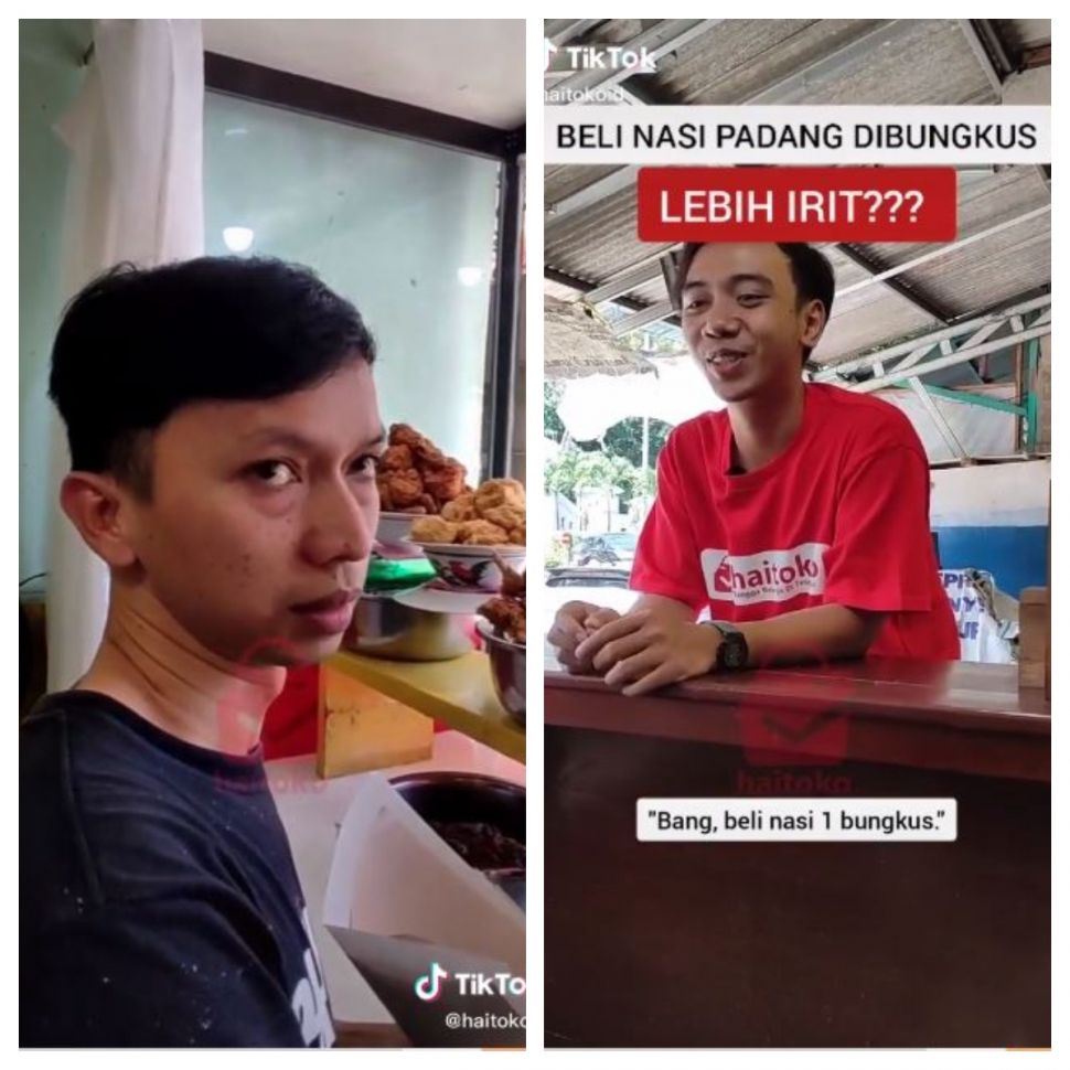 Beli nasi Padangdengan irit (TikTok @haitokoid)