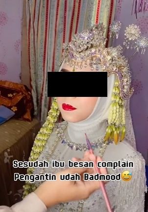 Pengantin bad mood riasan dikomplain ibu mertua. (Tiktok)