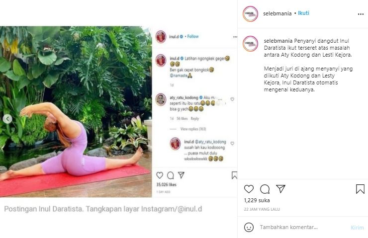 Inul Daratista komentari Aty Kodong (instagram.com)