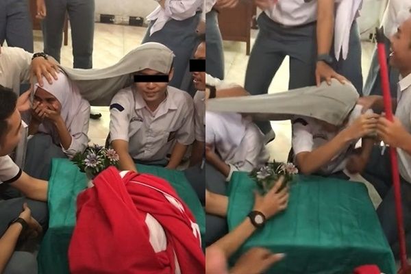 Viral Siswa SMA 'Ijab Kabul' Pakai Mahar Kotak P3K di Kelas. (TikTok/@deeyaasrg)