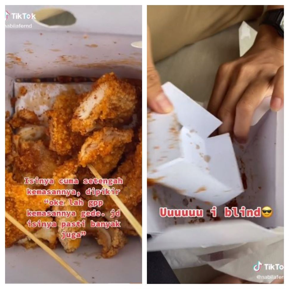 Penyanggah pada kemasan Shihlin (TikTok @nabilafernd)