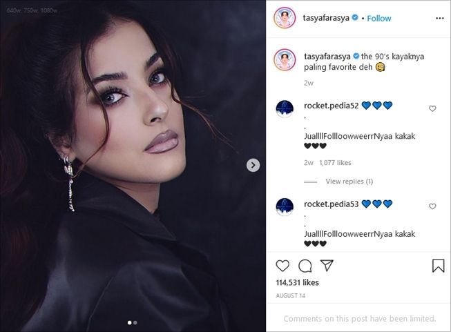 Potret cantik Tasya Farasya pakai anting. (Instagram/@tasyafarasya)