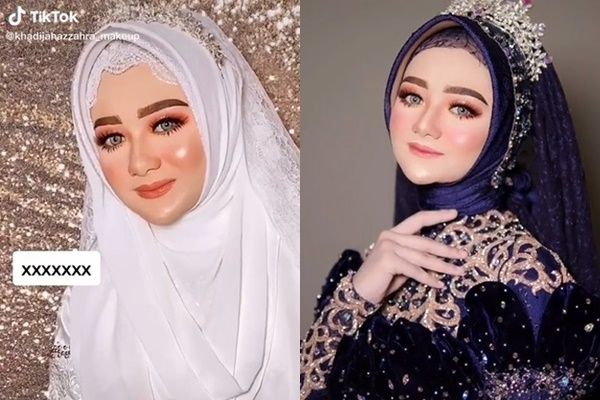 Pengantin Emosi Hasil Riasan Dinyinyiri. (TikTok/@khadijahazzahra_makeup)