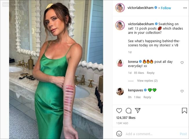 Unggahan Victoria Beckham setelah dirias oleh sang suami. (Instagram/@victoriabeckham)