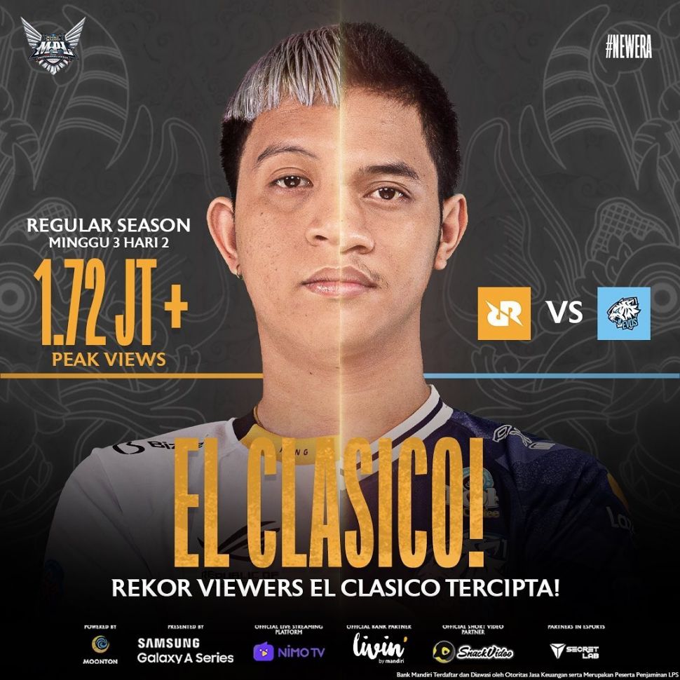 El Clasico RRQ vs EVOS menembus jumlah rekor penonton di MPL Indonesia. (Instagram/ mpl.id.official)