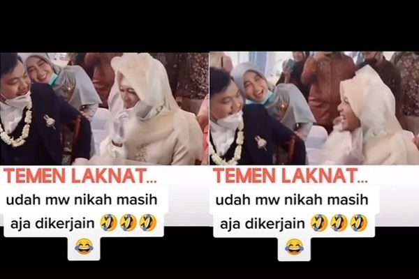 Pengantin Pria Di-Prank Saat Akad Nikah. (TikTok/@founder.stmh_kms.cecep)