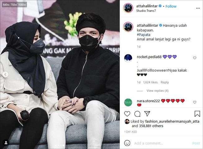 Aurel Hermansyah dan Atta Halilintar syuting acara televisi. (Instagram/@attahalilintar)