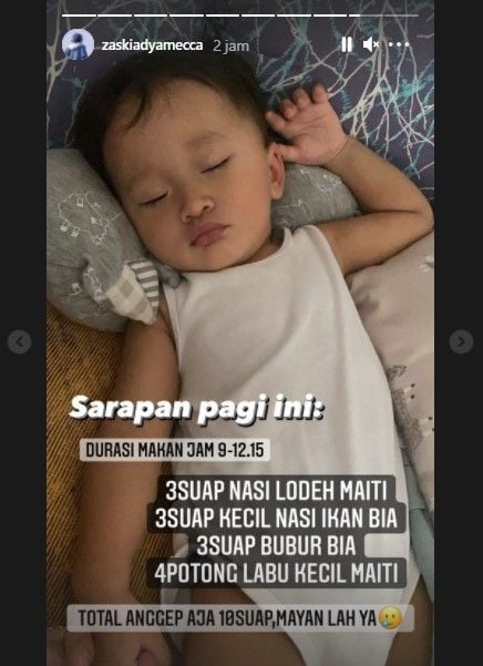 Anak Zaskia Adya Mecca mogok makan (Instagram)