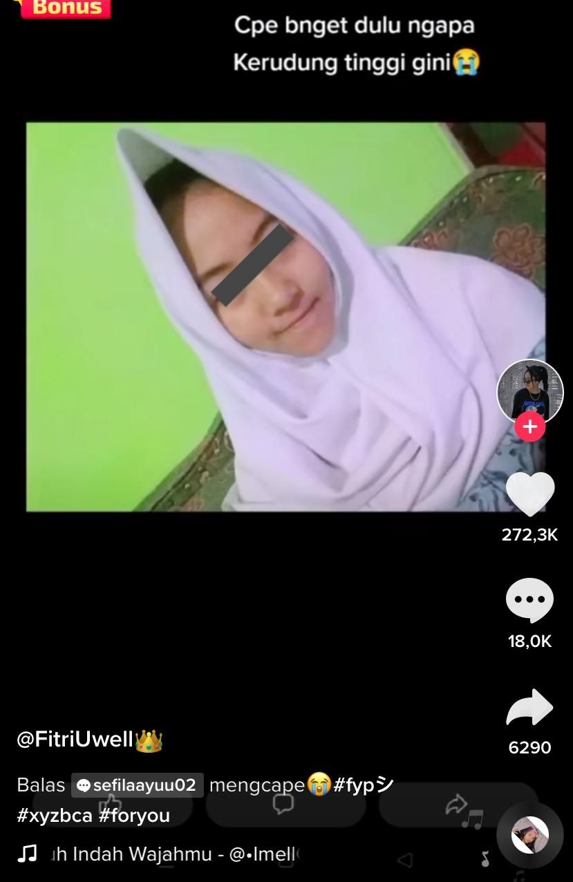 Viral Gadis Ini Posting Foto Masa Lalu, Warganet Fokus Pada Hijabnya (TikTok)