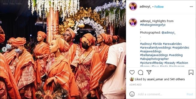 Tamu di pernikahan anak Presiden Nigeria, Yusuf Buhari dan istri. (Instagram/@adinoyi_)