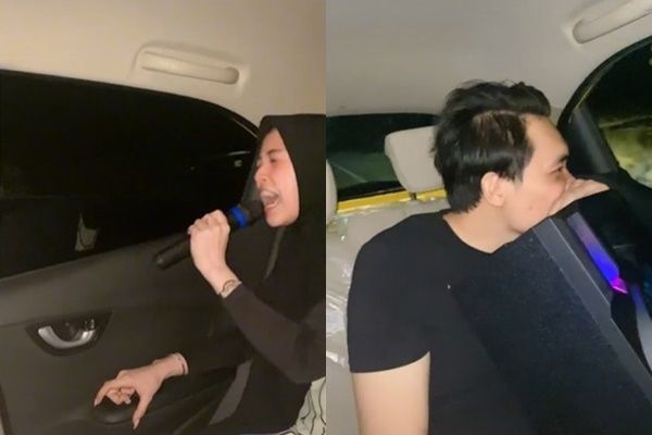 Viral Cewek Teriak Membahana dari Mobil. (TikTok/@widya.mande)